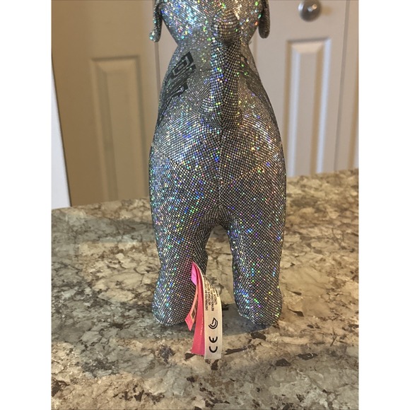 2017 Victoria's‎ Secret Pink Iridescent Glitter Bling Collectible Giant Mini Dog - Picture 13 of 16